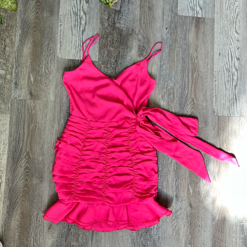 Lucy in the sky rose ruched bodycon dress